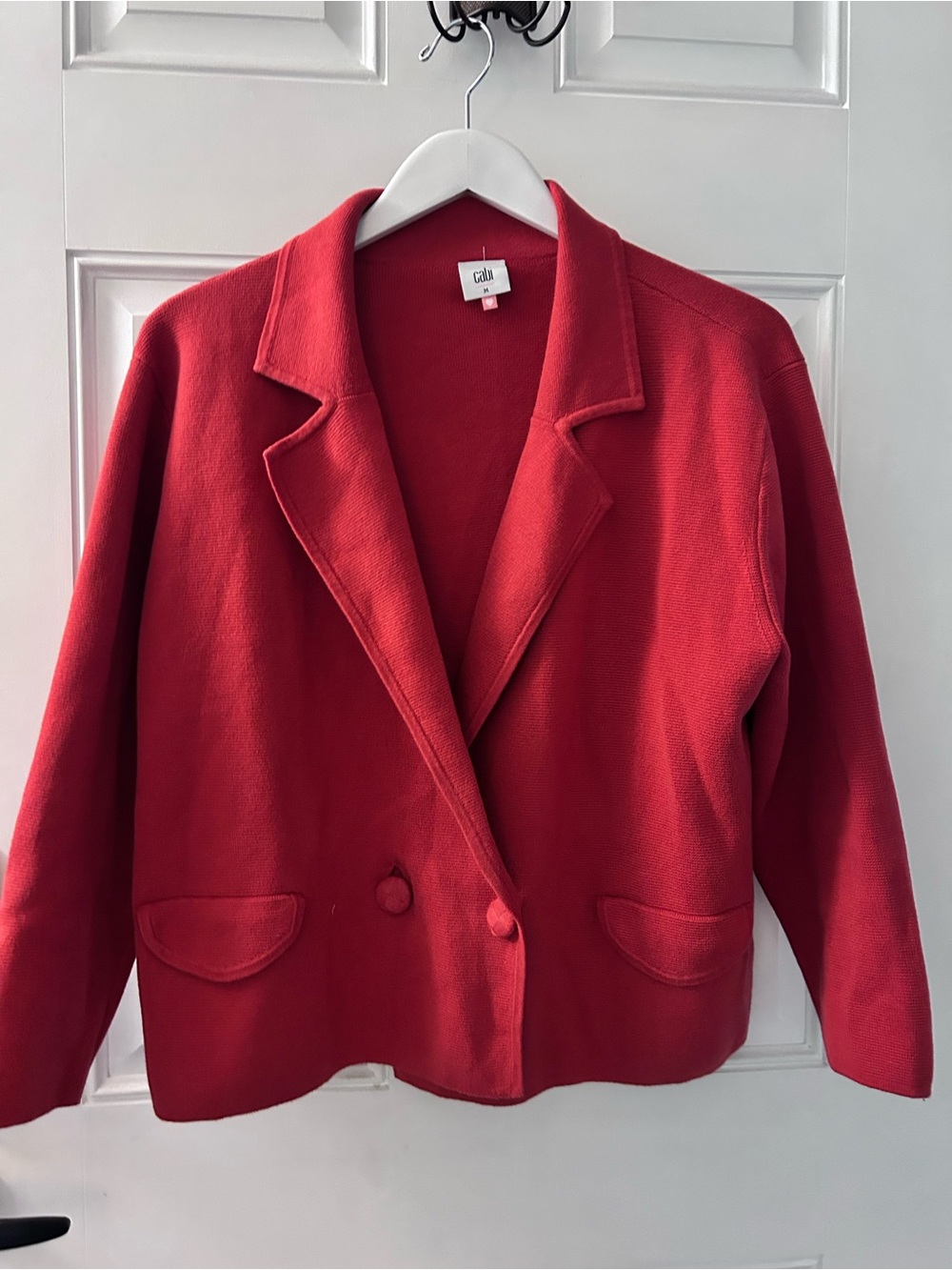 CAbi Red Knit Blazer Jacket
